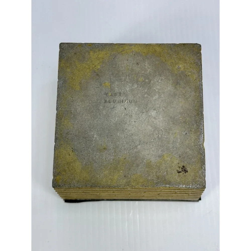 Vintage Yellow Cast Aluminum Stacked Brick Base‎ Toy Railroad Bridge Statue